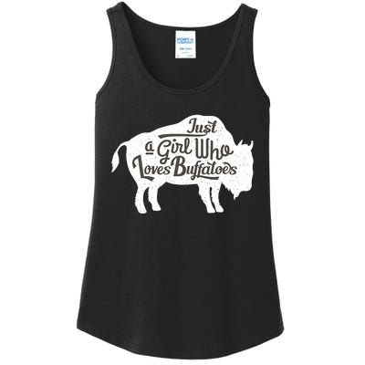 Just A  Who Loves Buffaloes Buffalo Bison Lover  Ladies Essential Tank