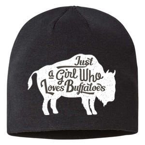 Just A  Who Loves Buffaloes Buffalo Bison Lover  Sustainable Beanie