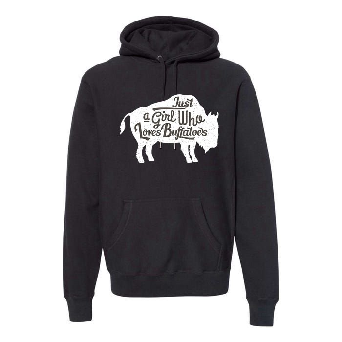 Just A  Who Loves Buffaloes Buffalo Bison Lover  Premium Hoodie