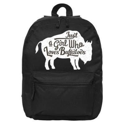 Just A  Who Loves Buffaloes Buffalo Bison Lover  16 in Basic Backpack