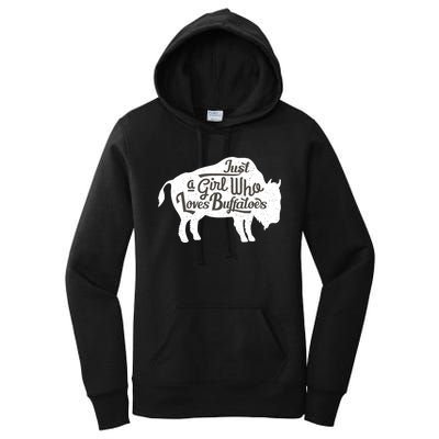 Just A  Who Loves Buffaloes Buffalo Bison Lover  Women's Pullover Hoodie