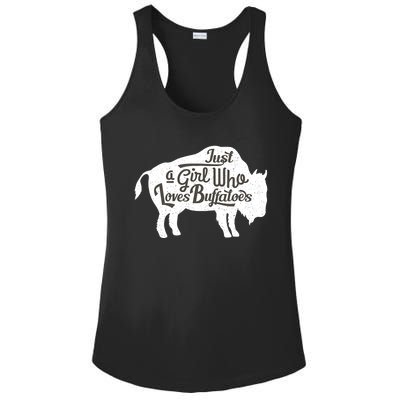 Just A  Who Loves Buffaloes Buffalo Bison Lover  Ladies PosiCharge Competitor Racerback Tank