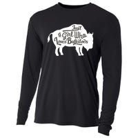 Just A  Who Loves Buffaloes Buffalo Bison Lover  Cooling Performance Long Sleeve Crew