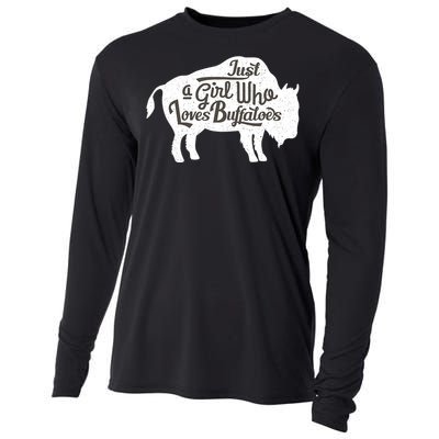 Just A  Who Loves Buffaloes Buffalo Bison Lover  Cooling Performance Long Sleeve Crew