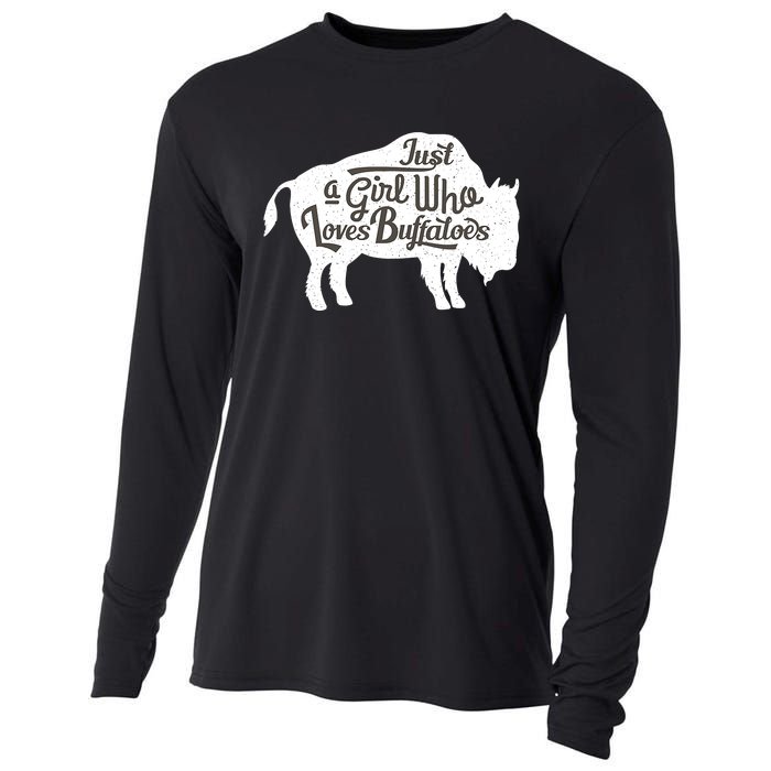 Just A  Who Loves Buffaloes Buffalo Bison Lover  Cooling Performance Long Sleeve Crew