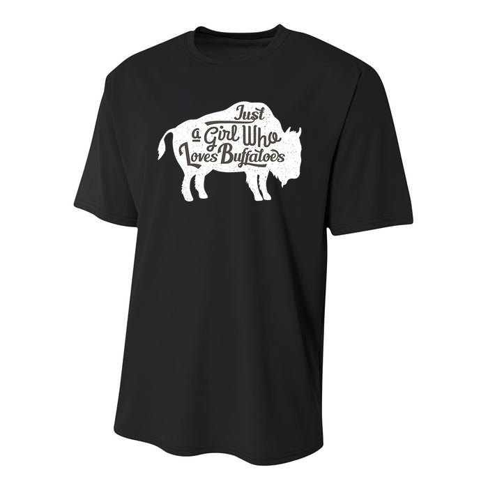 Just A  Who Loves Buffaloes Buffalo Bison Lover  Youth Performance Sprint T-Shirt