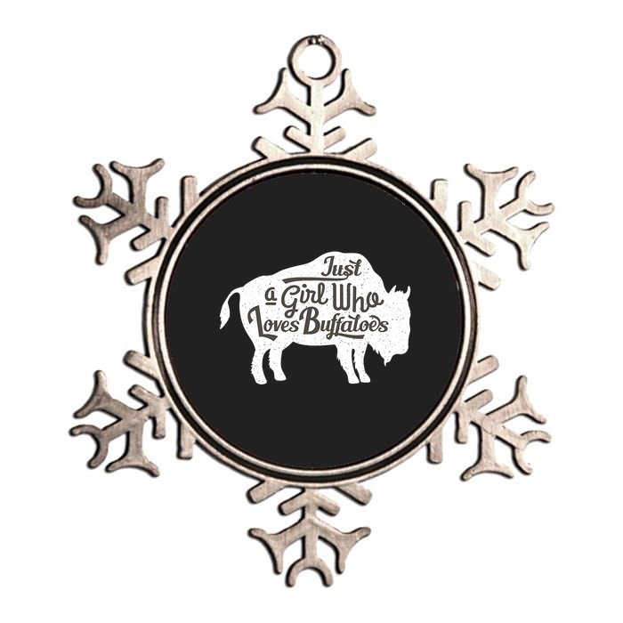 Just A  Who Loves Buffaloes Buffalo Bison Lover  Metallic Star Ornament