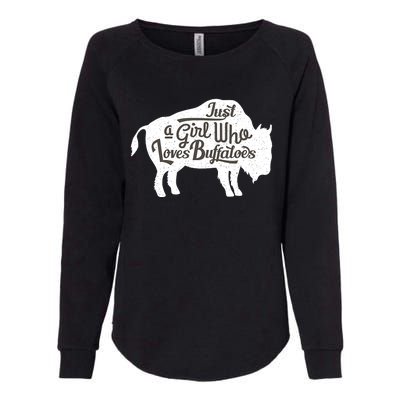 Just A  Who Loves Buffaloes Buffalo Bison Lover  Womens California Wash Sweatshirt