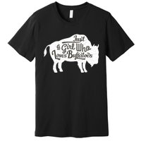 Just A  Who Loves Buffaloes Buffalo Bison Lover  Premium T-Shirt