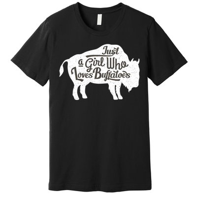 Just A  Who Loves Buffaloes Buffalo Bison Lover  Premium T-Shirt