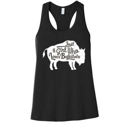 Just A  Who Loves Buffaloes Buffalo Bison Lover  Women's Racerback Tank