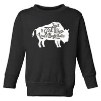 Just A  Who Loves Buffaloes Buffalo Bison Lover  Toddler Sweatshirt