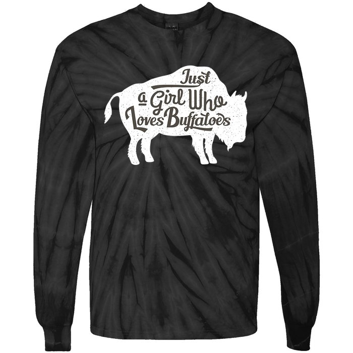 Just A  Who Loves Buffaloes Buffalo Bison Lover  Tie-Dye Long Sleeve Shirt