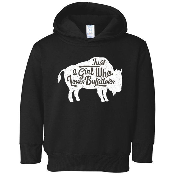 Just A  Who Loves Buffaloes Buffalo Bison Lover  Toddler Hoodie