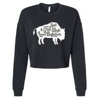 Just A  Who Loves Buffaloes Buffalo Bison Lover  Cropped Pullover Crew