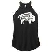 Just A  Who Loves Buffaloes Buffalo Bison Lover  Women's Perfect Tri Rocker Tank