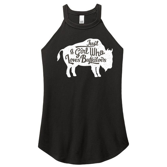 Just A  Who Loves Buffaloes Buffalo Bison Lover  Women's Perfect Tri Rocker Tank