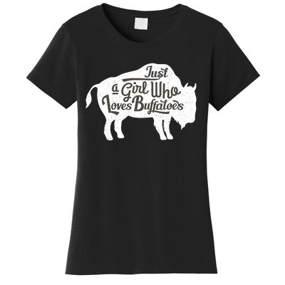 Just A  Who Loves Buffaloes Buffalo Bison Lover  Women's T-Shirt