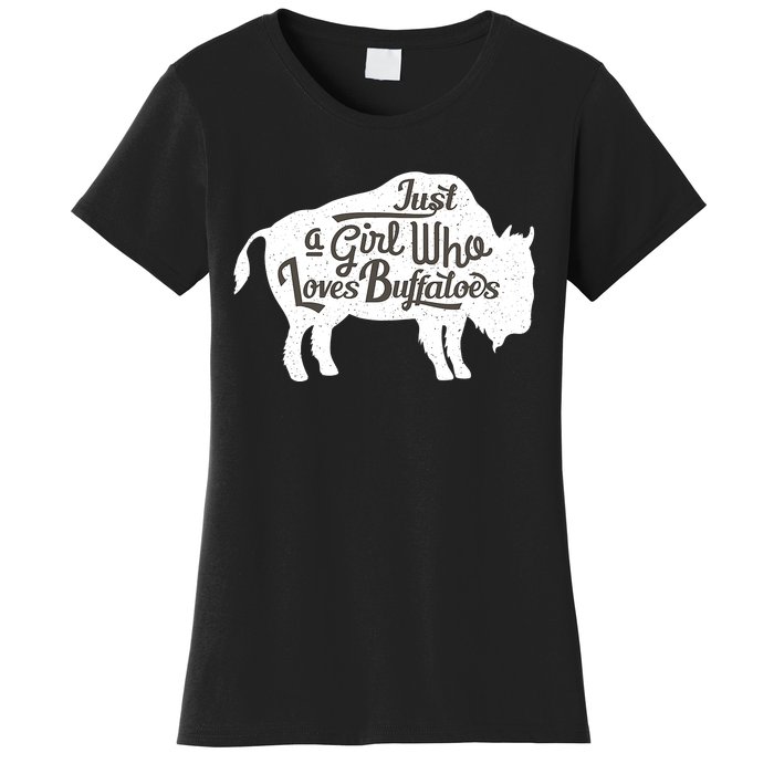 Just A  Who Loves Buffaloes Buffalo Bison Lover  Women's T-Shirt