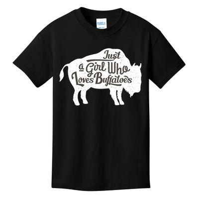 Just A  Who Loves Buffaloes Buffalo Bison Lover  Kids T-Shirt