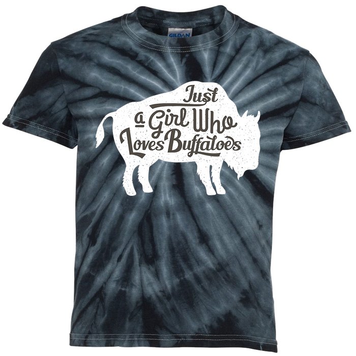 Just A  Who Loves Buffaloes Buffalo Bison Lover  Kids Tie-Dye T-Shirt