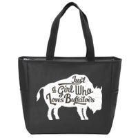 Just A  Who Loves Buffaloes Buffalo Bison Lover  Zip Tote Bag