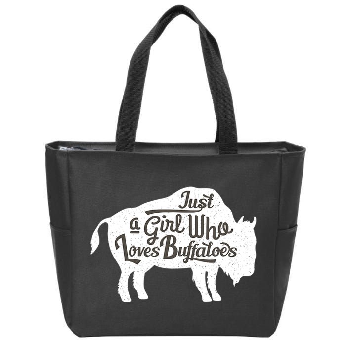 Just A  Who Loves Buffaloes Buffalo Bison Lover  Zip Tote Bag