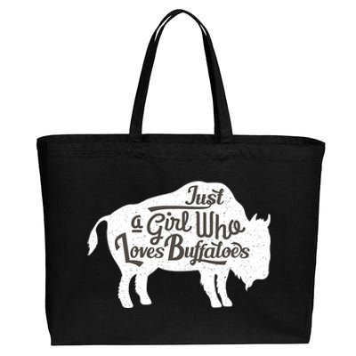 Just A  Who Loves Buffaloes Buffalo Bison Lover  Cotton Canvas Jumbo Tote