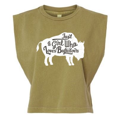 Just A  Who Loves Buffaloes Buffalo Bison Lover  Garment-Dyed Women's Muscle Tee