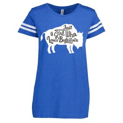 Just A  Who Loves Buffaloes Buffalo Bison Lover  Enza Ladies Jersey Football T-Shirt