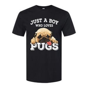 Just a who loves Pugs Funny Pug Lover Gift Softstyle CVC T-Shirt