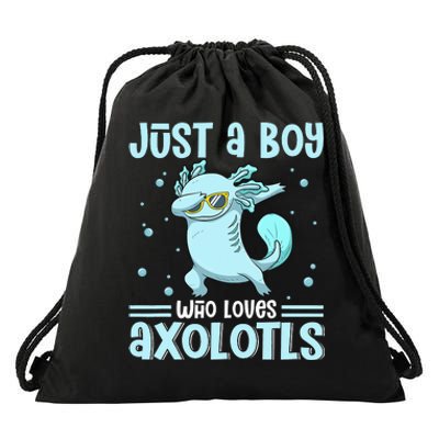 Just a  Who Loves Axolotls Drawstring Bag