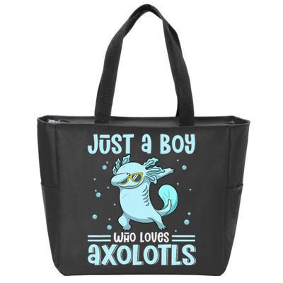 Just a  Who Loves Axolotls Zip Tote Bag