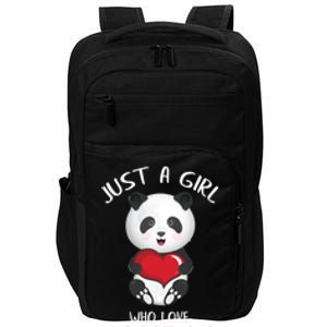 Just A Who Loves Pandas Valentines Day Cute Bear Funny Gift Great Gift Impact Tech Backpack