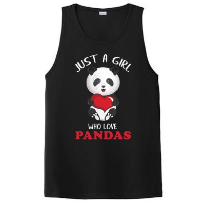 Just A Who Loves Pandas Valentines Day Cute Bear Funny Gift Great Gift PosiCharge Competitor Tank