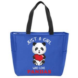 Just A Who Loves Pandas Valentines Day Cute Bear Funny Gift Great Gift Zip Tote Bag