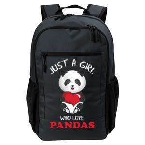 Just A Who Loves Pandas Valentines Day Cute Bear Funny Gift Great Gift Daily Commute Backpack