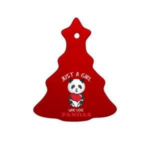 Just A Who Loves Pandas Valentines Day Cute Bear Funny Gift Great Gift Ceramic Tree Ornament