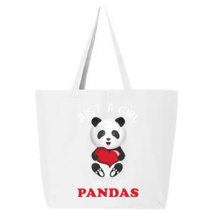 Just A Who Loves Pandas Valentines Day Cute Bear Funny Gift Great Gift 25L Jumbo Tote