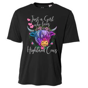 Just a Who Loves Highland Cows gift farmer Cooling Performance Crew T-Shirt