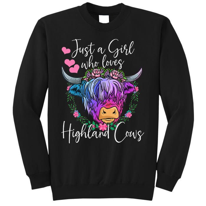 Just a Who Loves Highland Cows gift farmer Sweatshirt