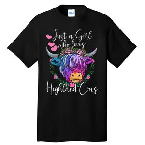 Just a Who Loves Highland Cows gift farmer Tall T-Shirt