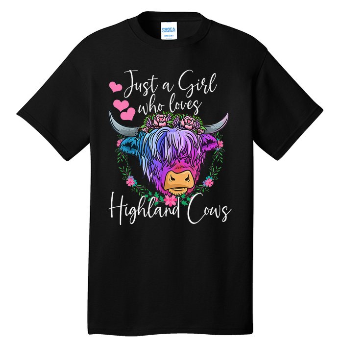 Just a Who Loves Highland Cows gift farmer Tall T-Shirt