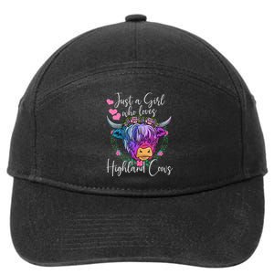 Just a Who Loves Highland Cows gift farmer 7-Panel Snapback Hat