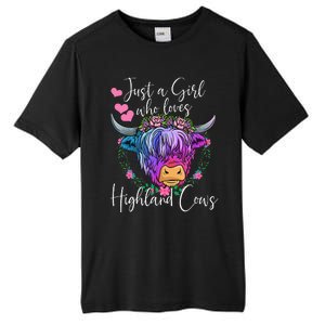 Just a Who Loves Highland Cows gift farmer Tall Fusion ChromaSoft Performance T-Shirt