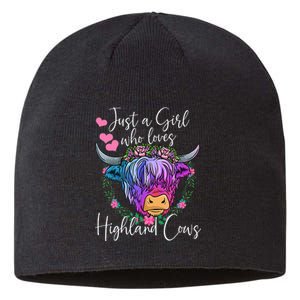 Just a Who Loves Highland Cows gift farmer Sustainable Beanie