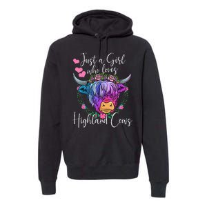 Just a Who Loves Highland Cows gift farmer Premium Hoodie