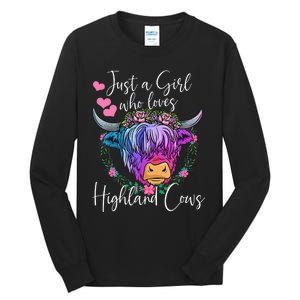 Just a Who Loves Highland Cows gift farmer Tall Long Sleeve T-Shirt