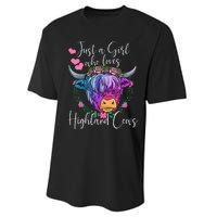 Just a Who Loves Highland Cows gift farmer Performance Sprint T-Shirt