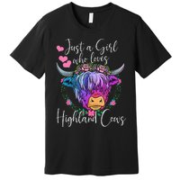 Just a Who Loves Highland Cows gift farmer Premium T-Shirt